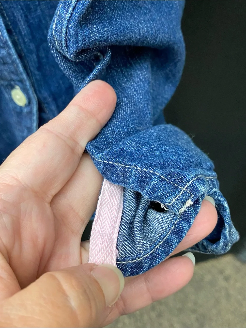 Vintage Gap Kids Denim Shirt Dress Girls XXL 14/16 Striped Belt Y2K
